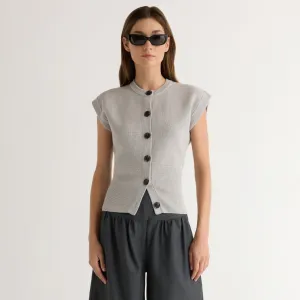 Cozy Essentials Brushed Interior Solea Button Knit Vest