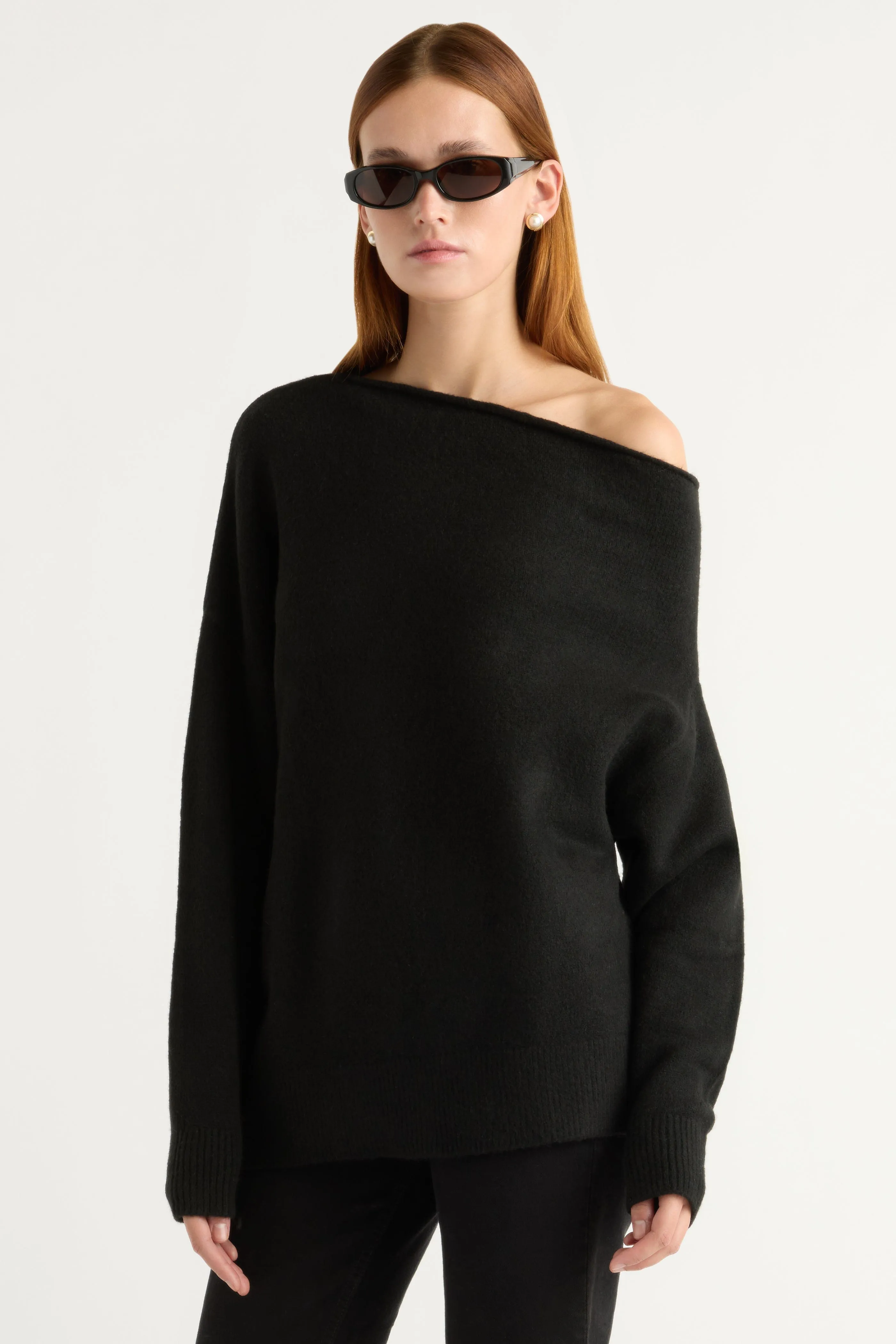 Iris Off-Shoulder Sweater Perfect for Layering Relaxed Silhouette