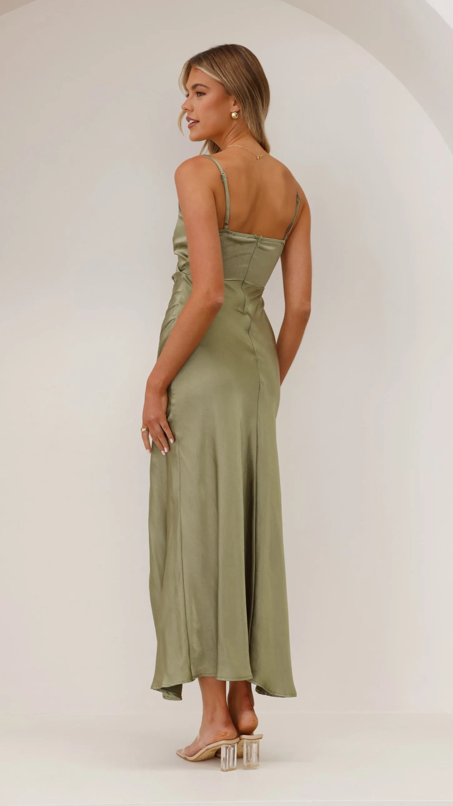 Perfectly Fitted Elsa Midi Dress - Olive