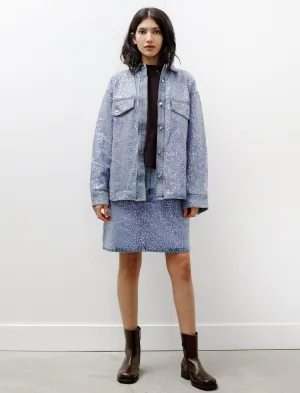 Weekend Look Neutral Look Sharmayne Denim Sequin Skirt