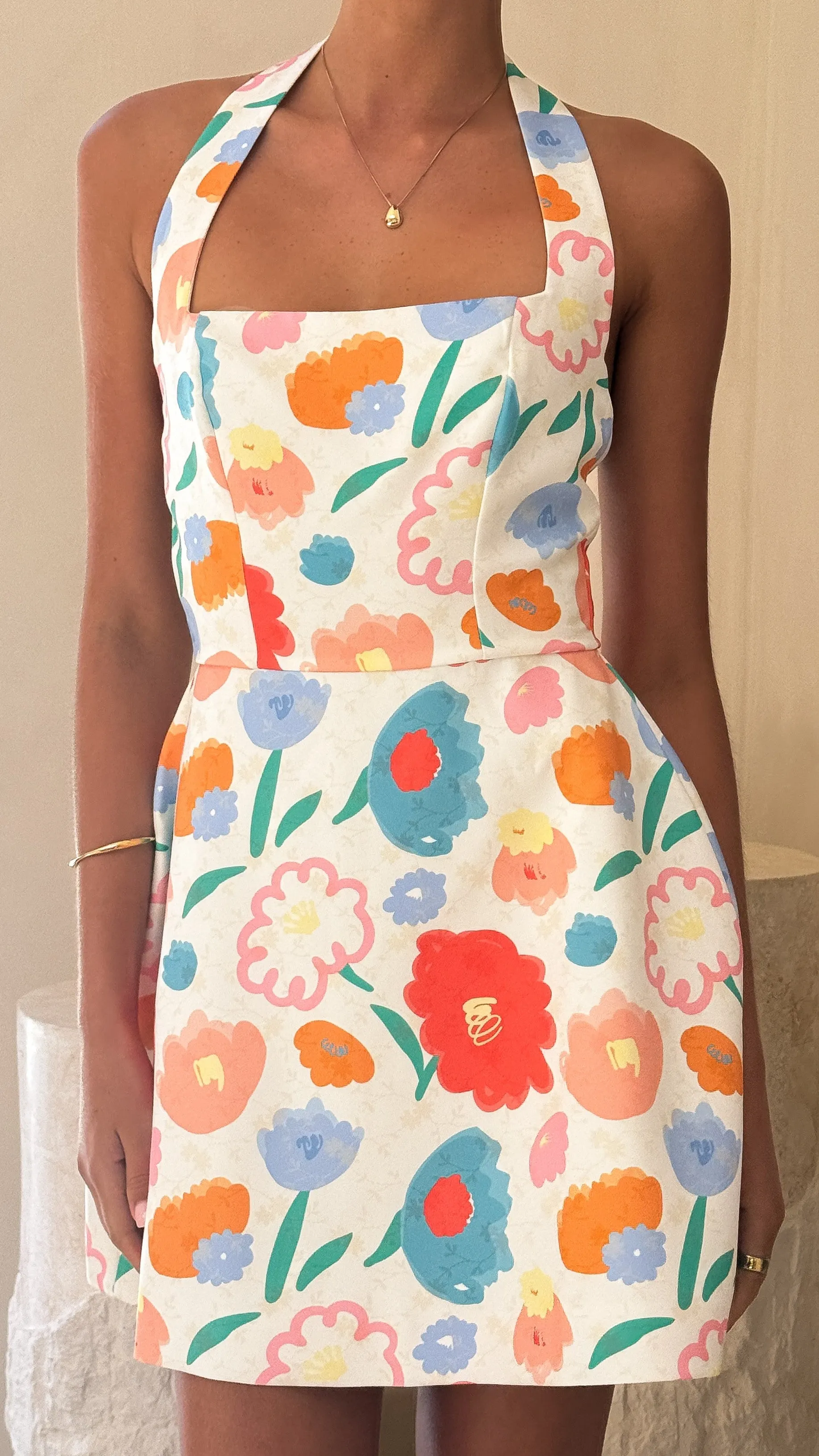 Reinforced Hemline Lightweight Mady Mini Dress - Floral Dream