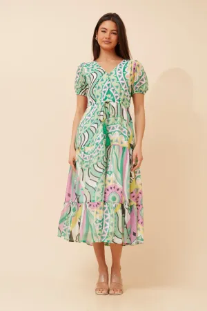 Candle Glow ARYA ABSTRACT PRINT MAXI DRESS