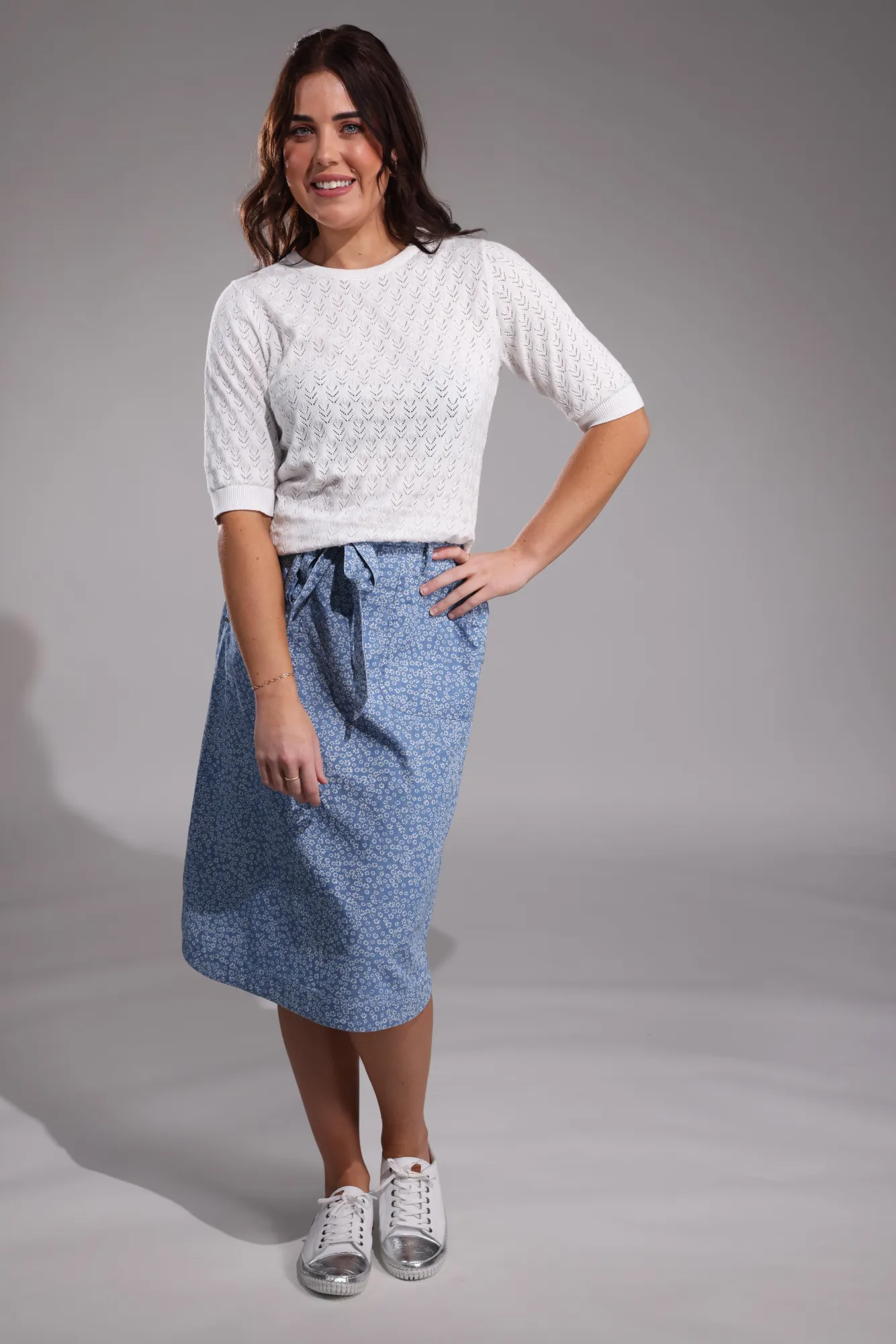 100% Cotton Chambray Skirt | Mini Daisy | 6653A1 Outfit Vibes