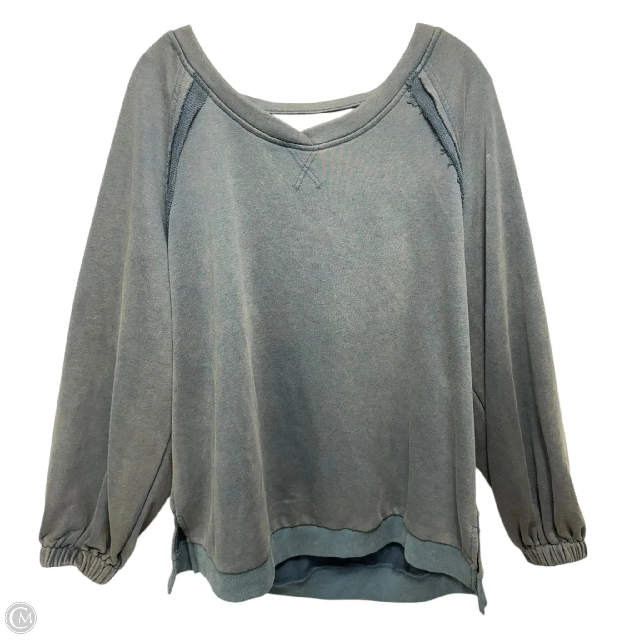 Sweatshirt Crewneck By Pol In Green, Size: L Effortless Fashion AbrasiveReinforcedZones