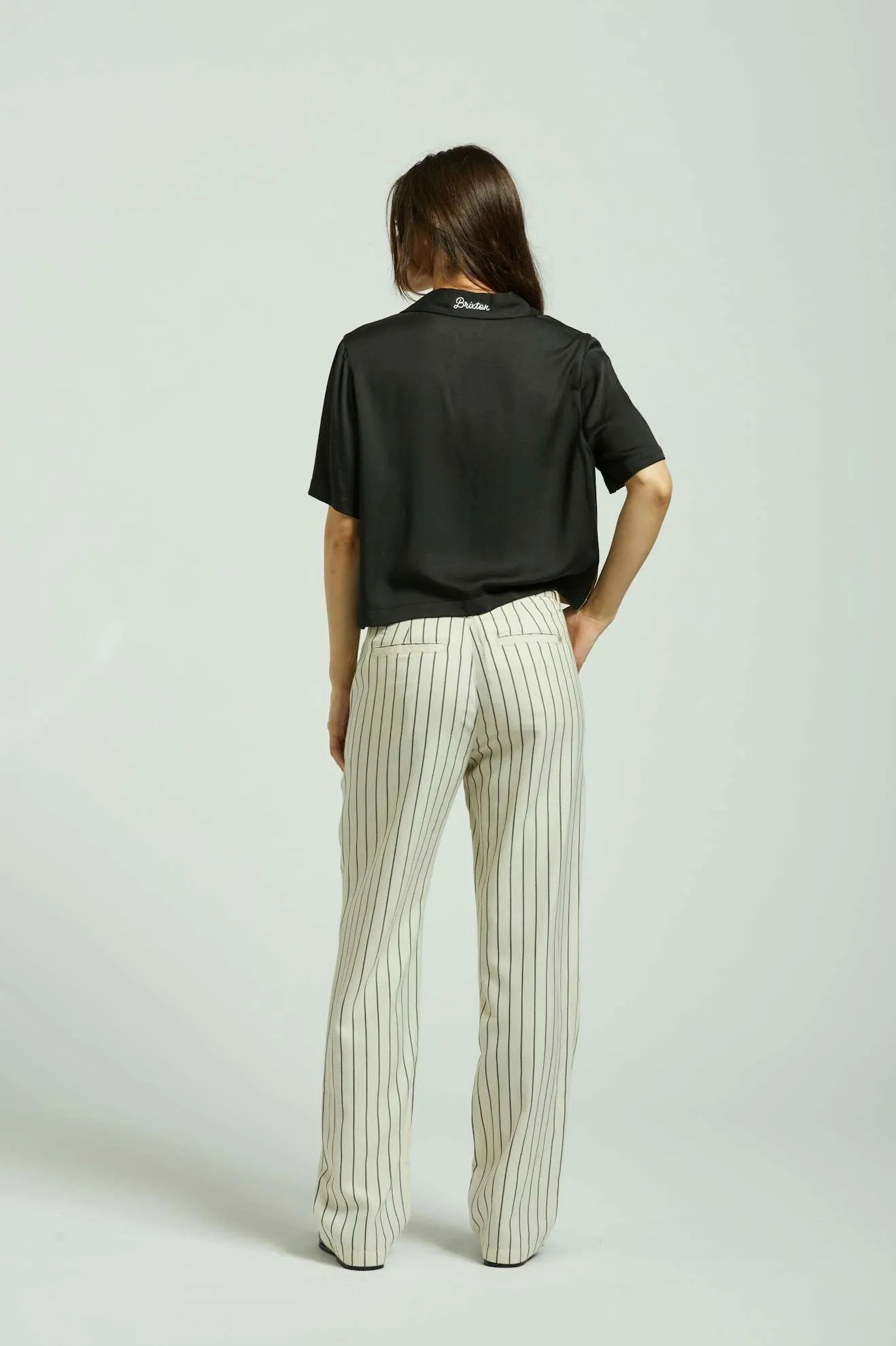 Bedford Pant - Whitecap/Washed Black Pinstripe Timeless Comfort Fit