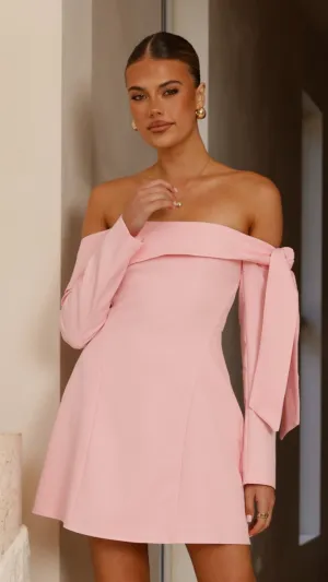 Comfort Fit Halen Long Sleeve Mini Dress - Pink