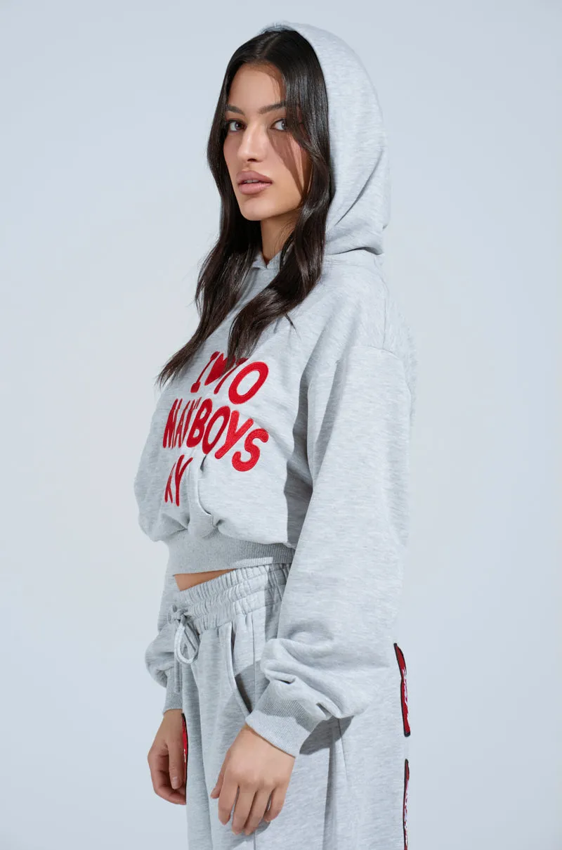 I LOVE TO MAKE BOYS CRY HOODED SWEATSHIRT Solid Color Lightweight Layer