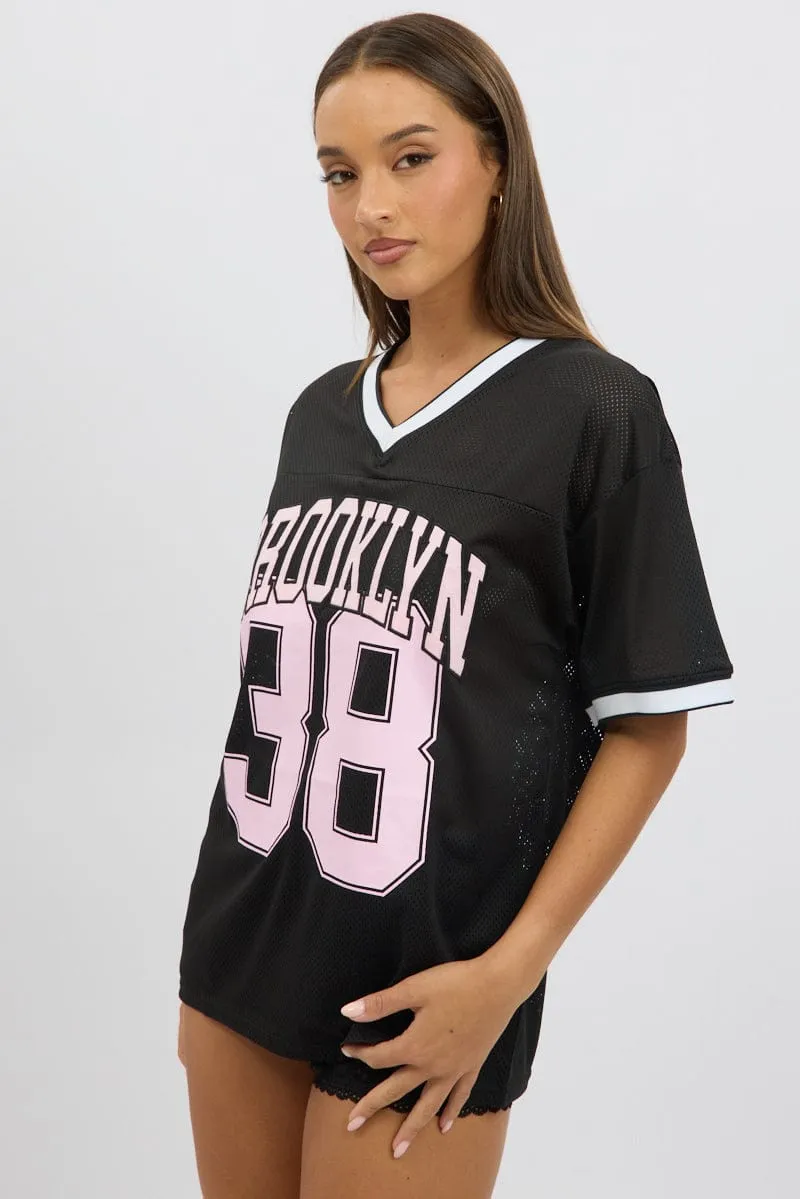 Black Sport Tee Short Sleeve No Fade Technology ComfortFirst