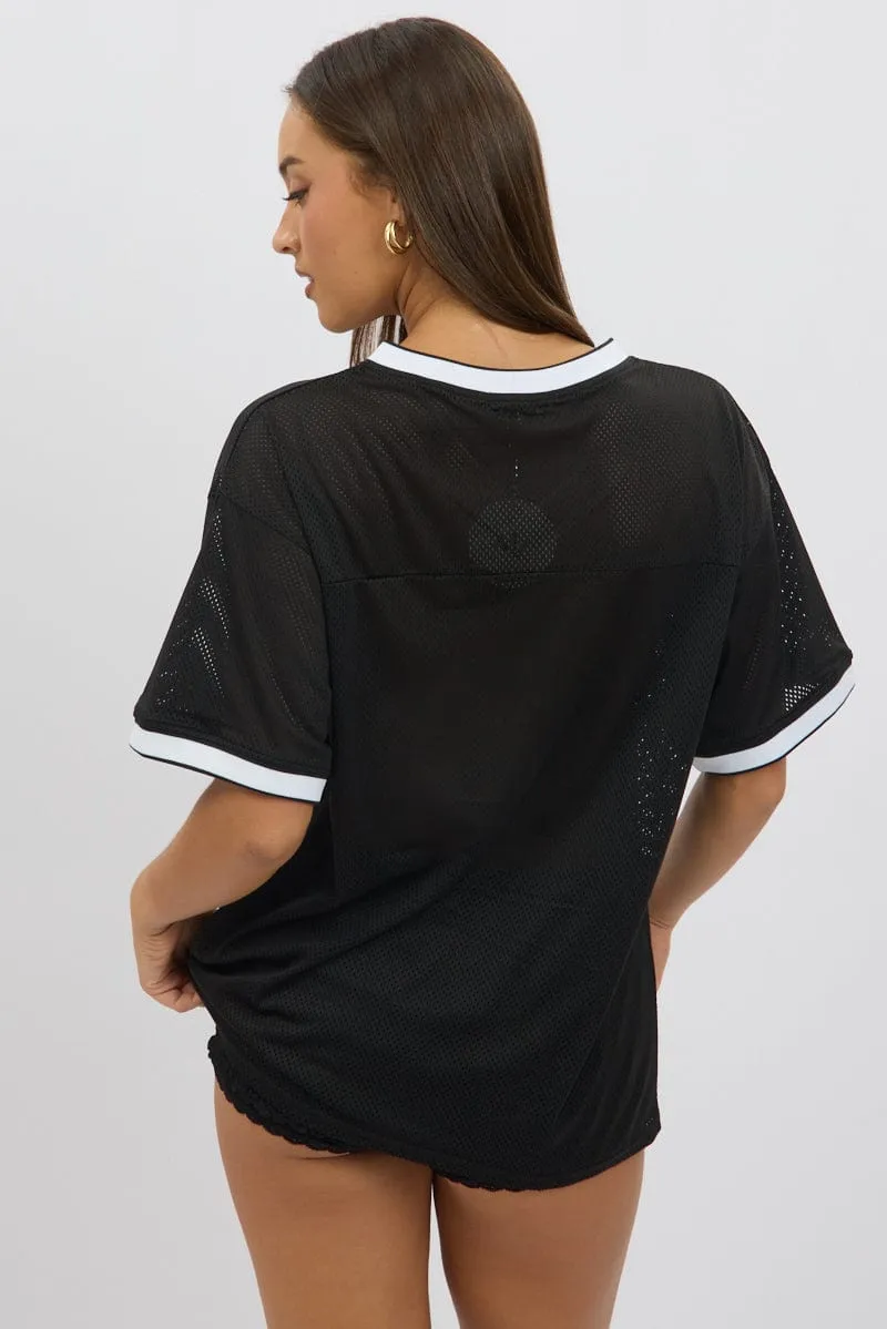 Matte Look Black Sport Tee Short Sleeve