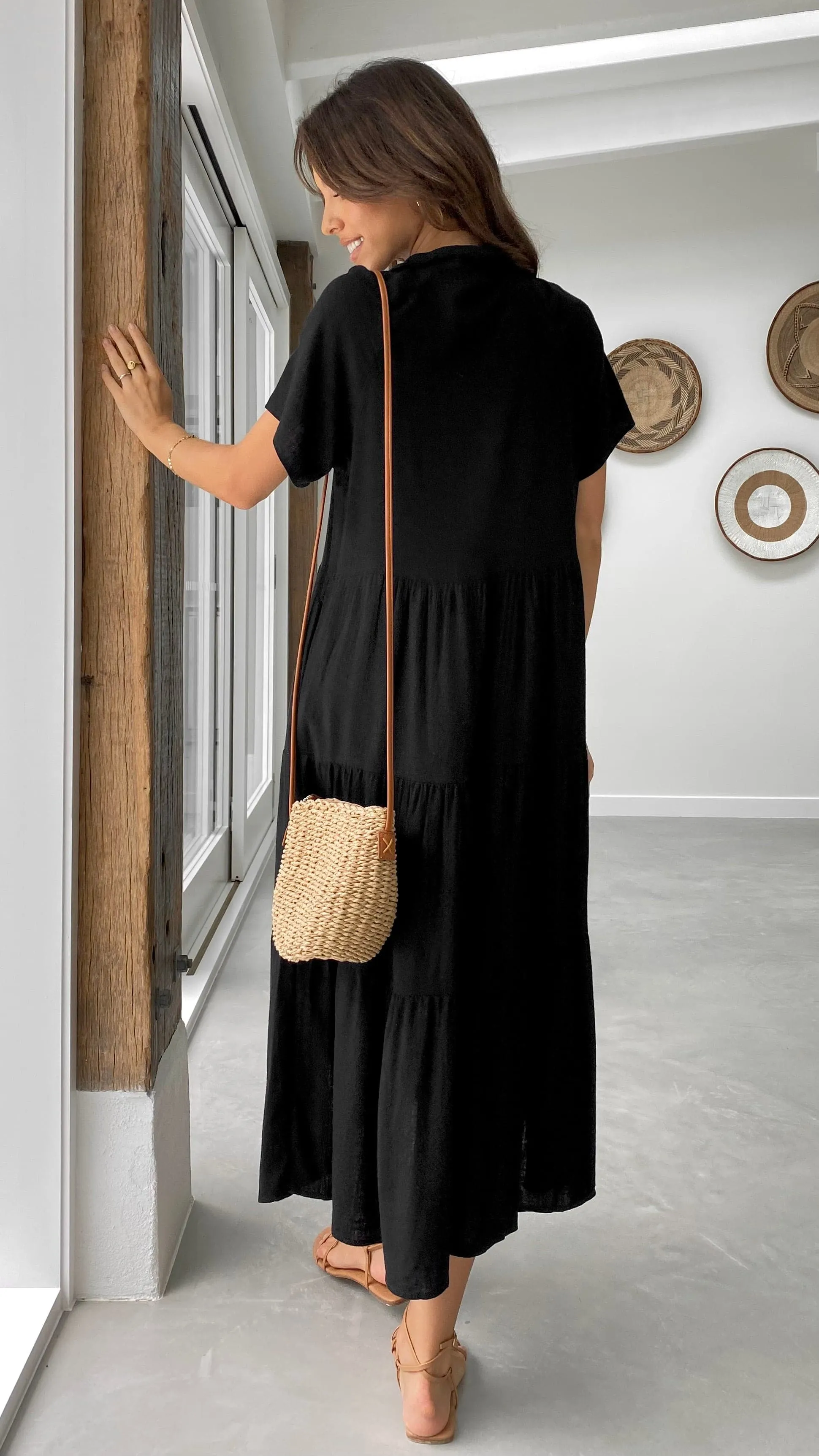 Kimberly Midi Dress - Black Easy Match chic aesthetic