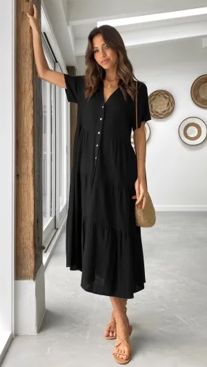 Kimberly Midi Dress - Black Timeless silhouette Fashionable Design