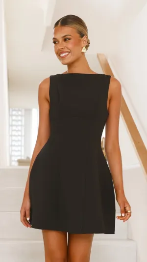 Rafiki Mini Dress - Black Mini dress with bold colors