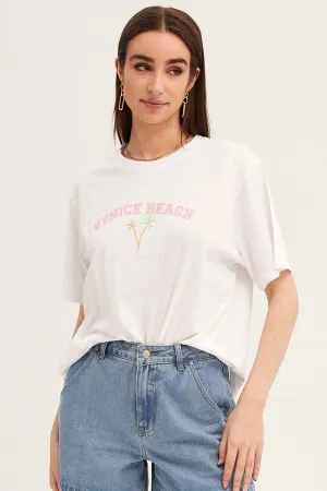 Lightweight Comfort regular but not boring White Embroidered Tee