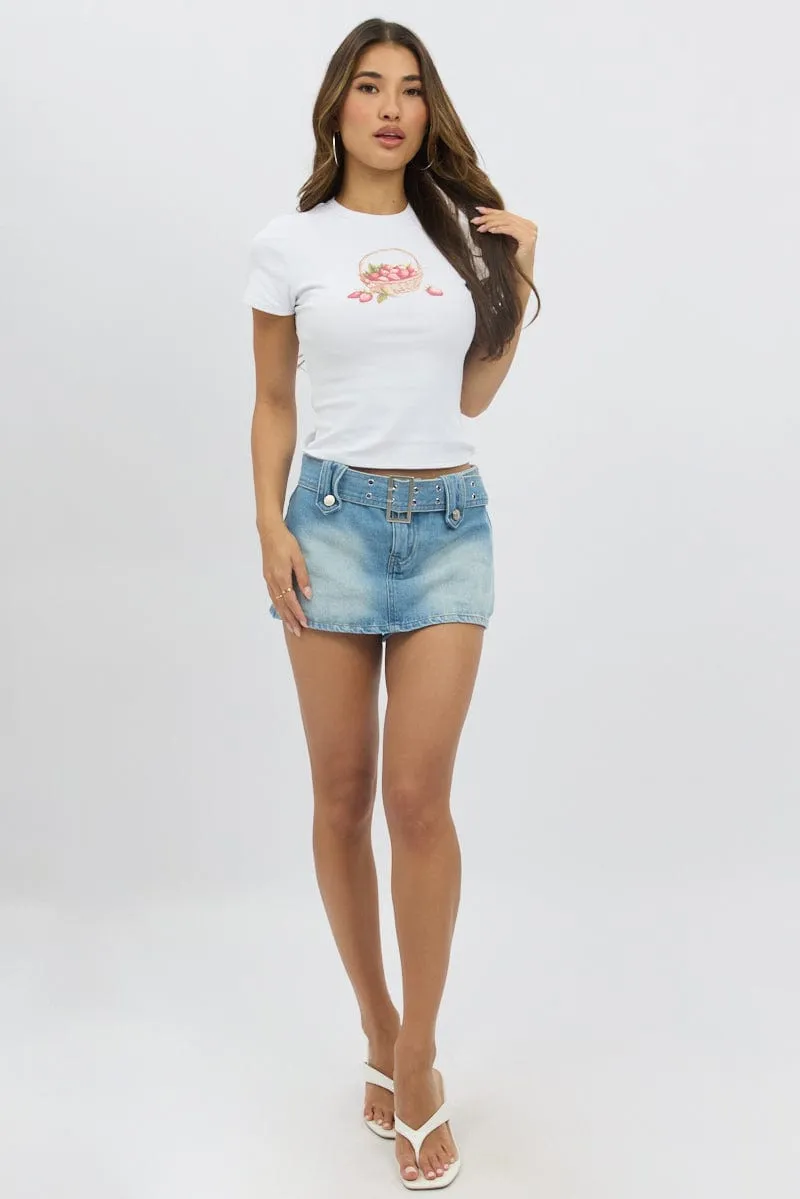 White Graphic Tee Short Sleeve QuickDry