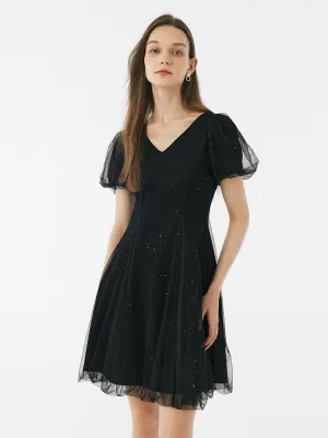 Hot Rush Sequined Fitted A-Line Midi Dress
