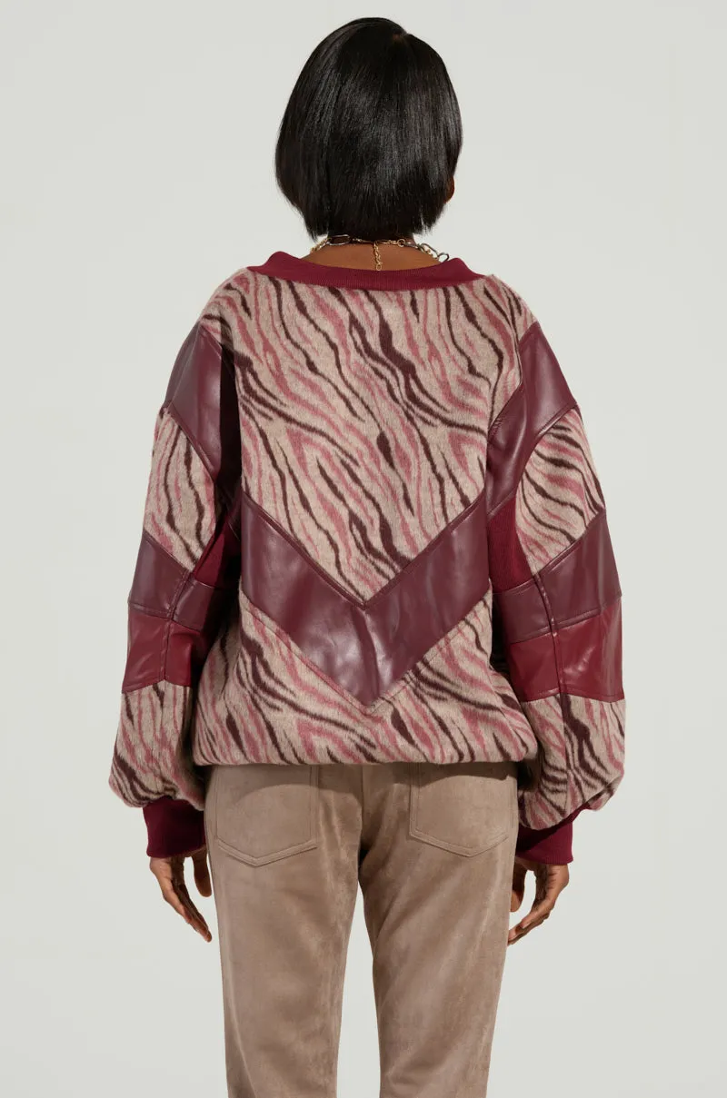waterproof Warm Comfort WILD SIDE MIXED MEDIA SWEATSHIRT