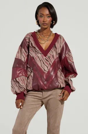 Soft Feel WILD SIDE MIXED MEDIA SWEATSHIRT