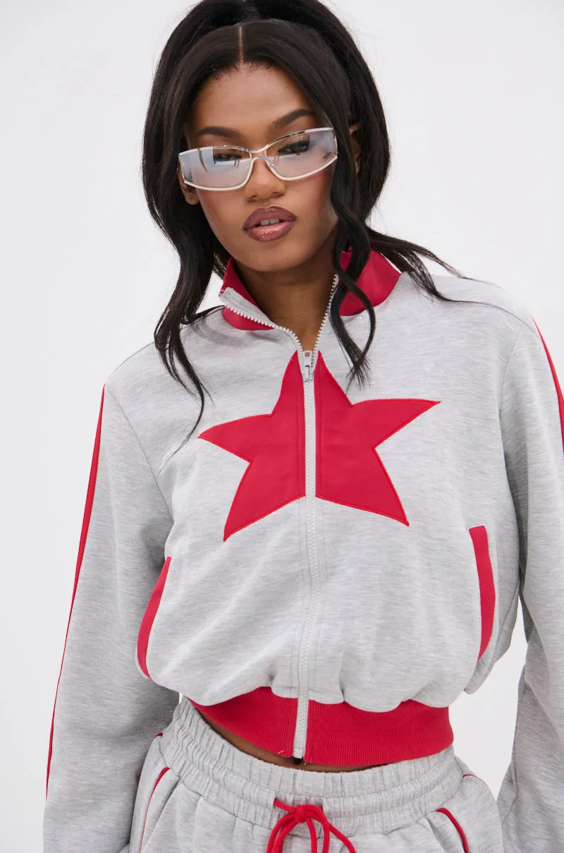Comfy Essentials Street Casual ALL STAR FULL ZIP MOCK NECK SWEATSHIRT