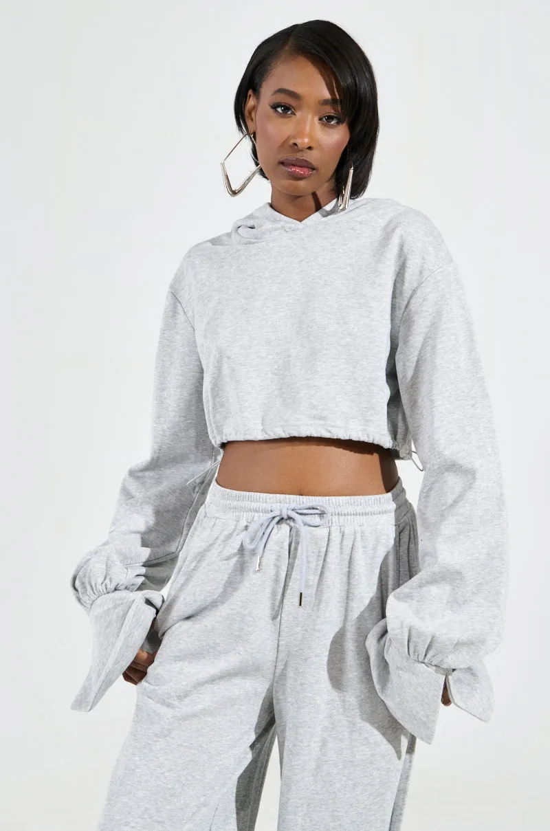 A CALM FLEX PULL OVER SWEATSHIRT IN HEATHER GREY Travel Essential product casual elegance factor
