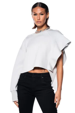Cozy Streetwear STRAIGHT TO IT SCUBA RUFFLE DETAIL SWEATSHIRT