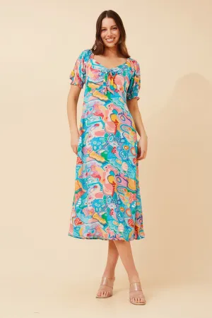 FAITH ABSTRACT PRINT MIDI DRESS Casual Yet Chic Perfect outdoor event dress