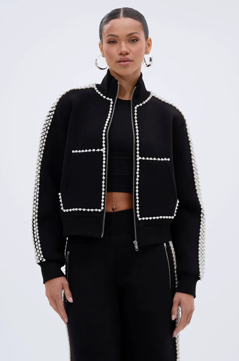 Anti-pilling product solo confidence PEARL GIRL ZIP UP SWEATSHIRT
