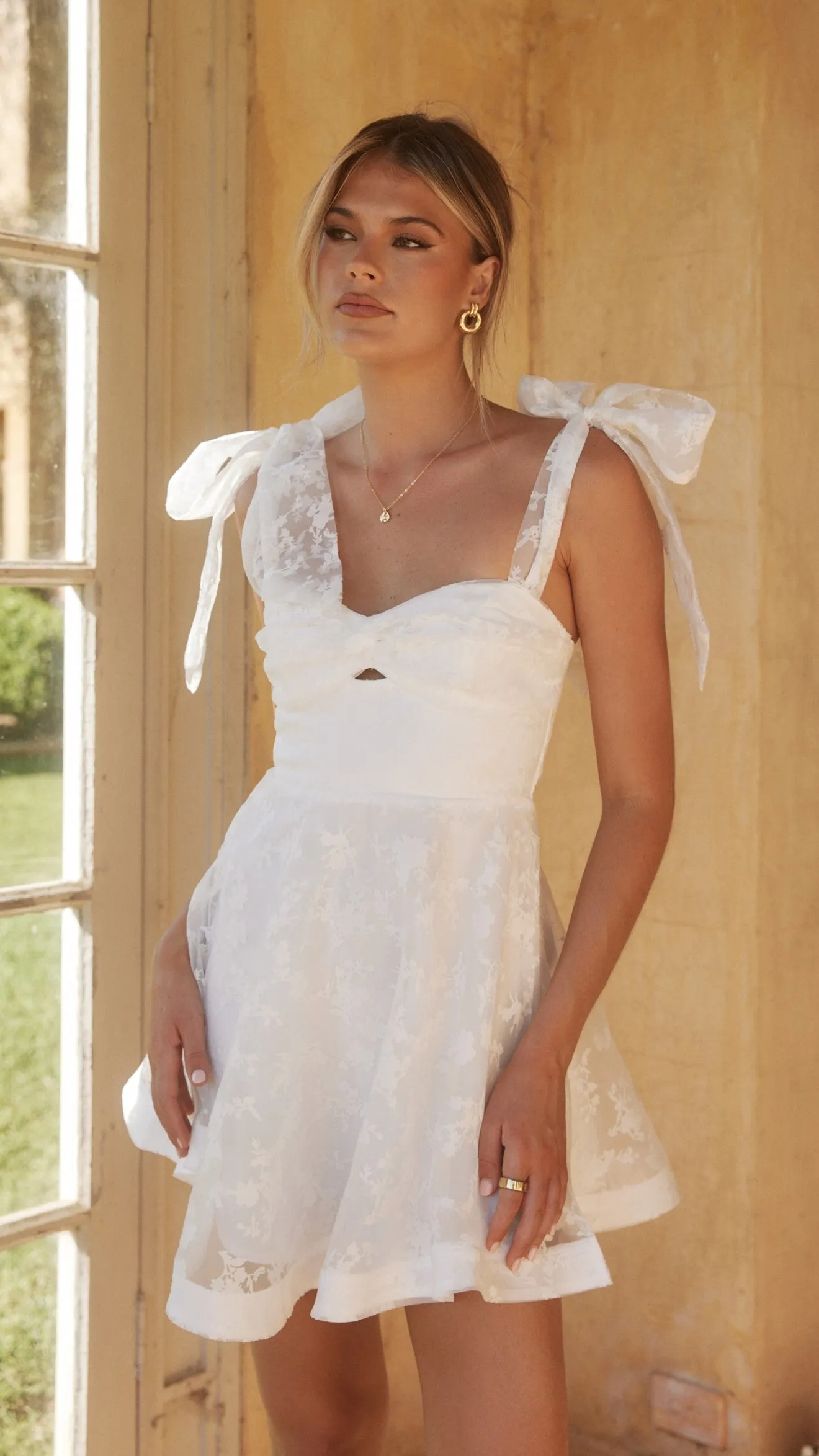 Karis Mini Dress - White City Soft Odor Resistant Finish