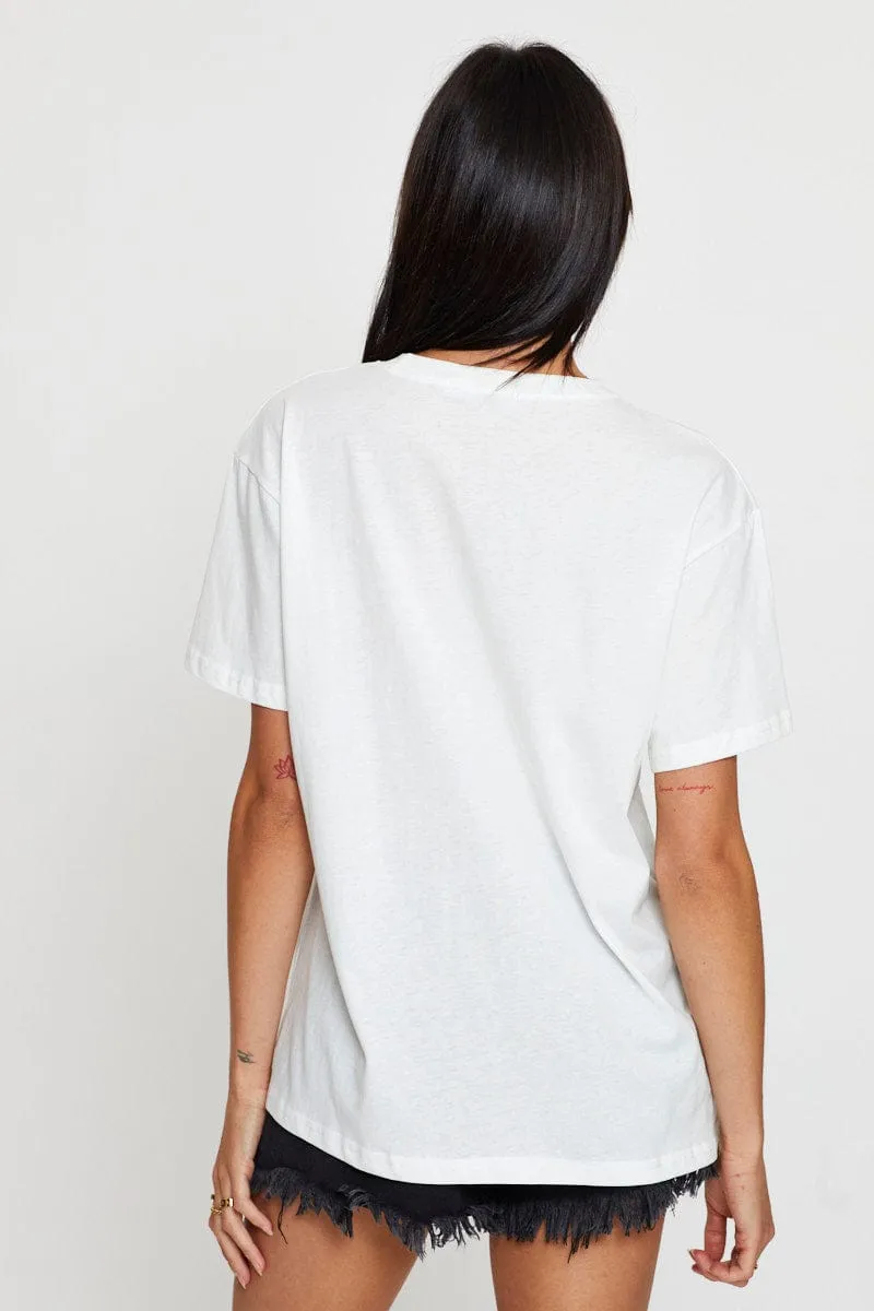 White Vintage T Shirt Boyfriend Fashion Core