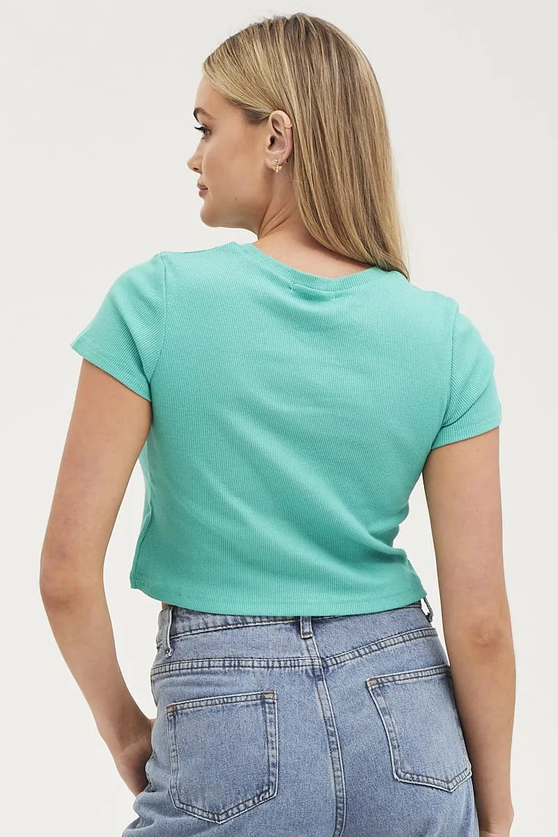 Rugged shoes Essential Shirt Green T-Shirt Short Sleeve Crew Neck