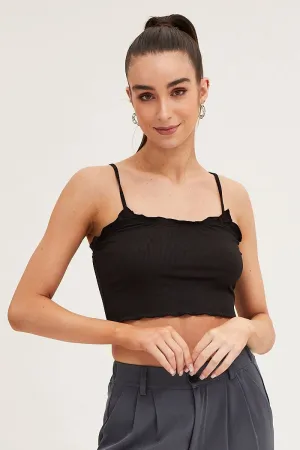 Tough Core Black Singlet Top Seamless