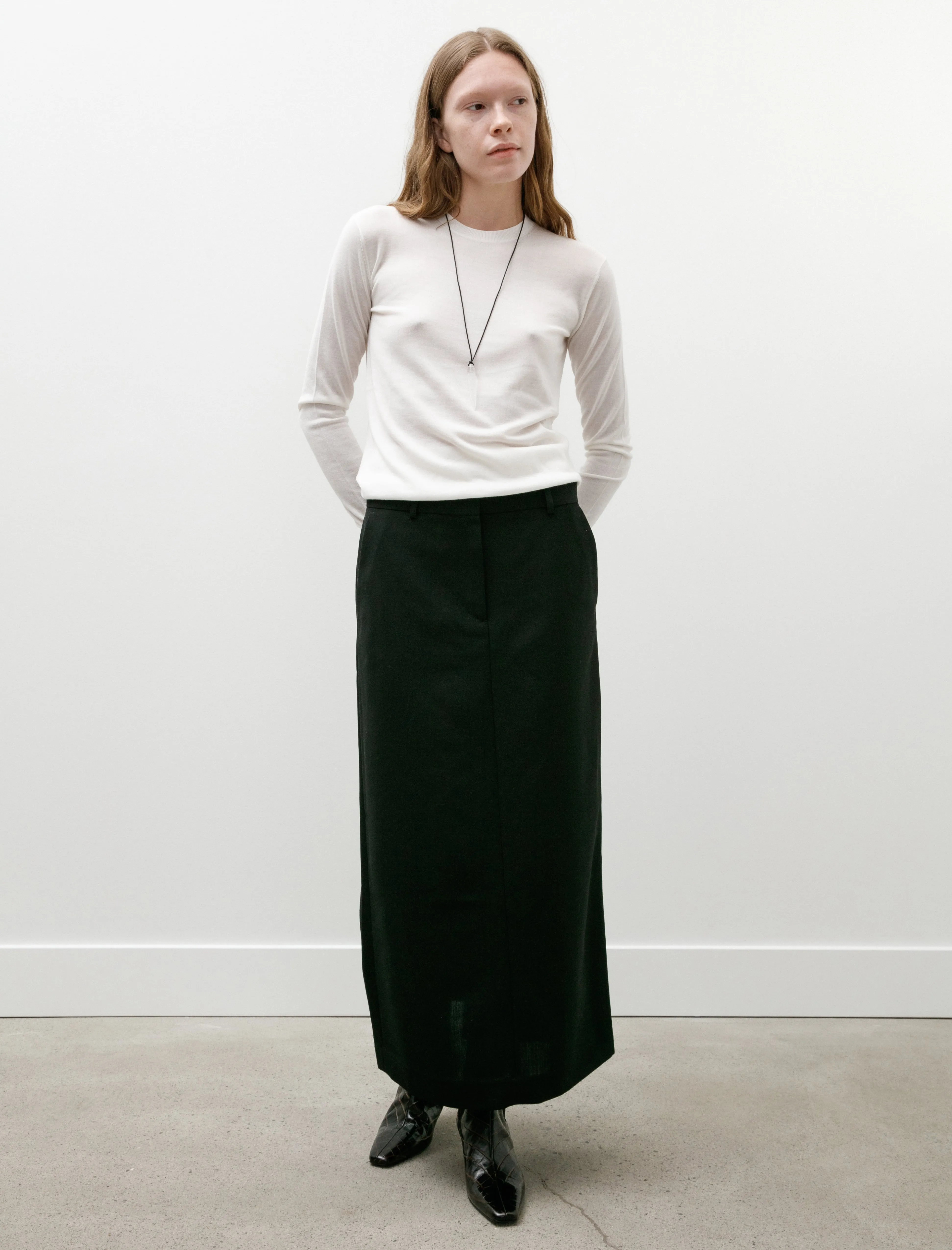 Low Waist Straight Skirt Black Calm Mood