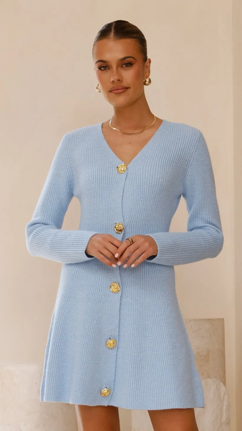 Catarina Long Sleeve Mini Dress - Blue Non toxic
