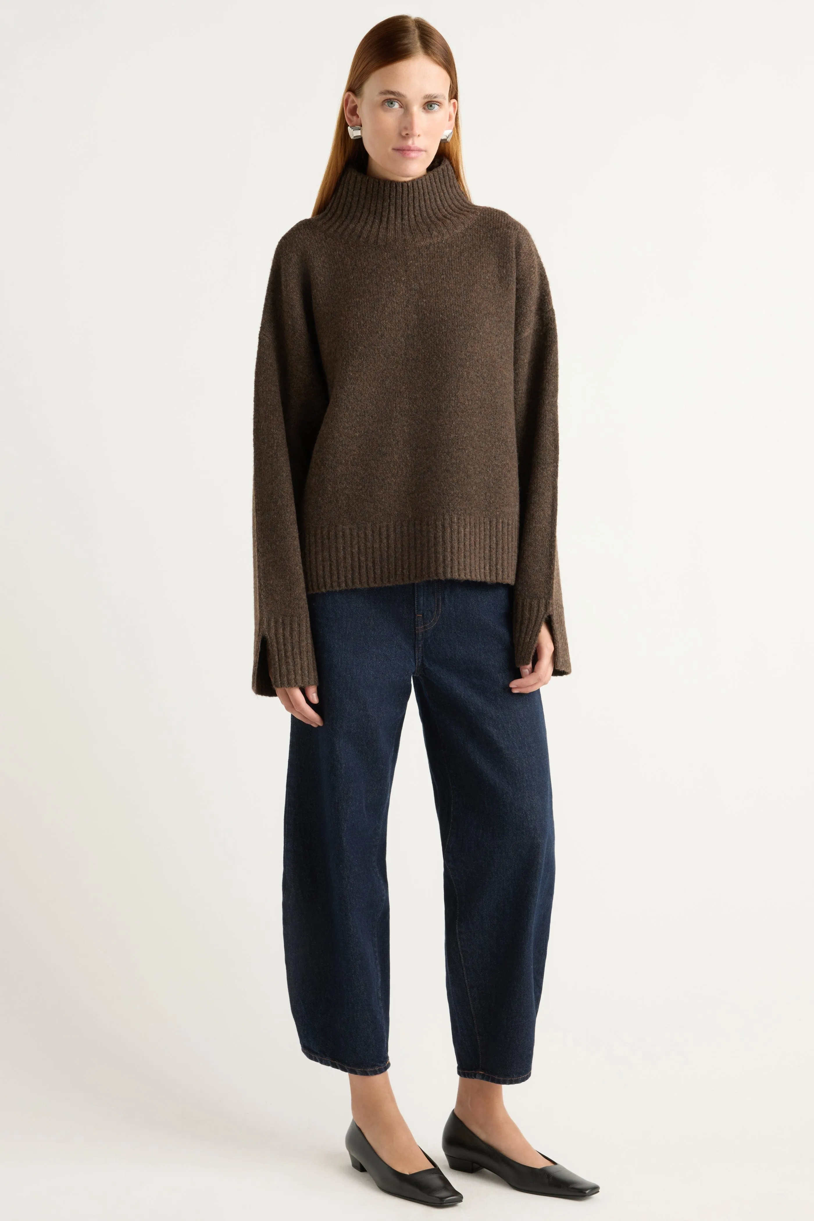 Karlie Oversized Turtleneck Sweater Knit Style Cold Comfort