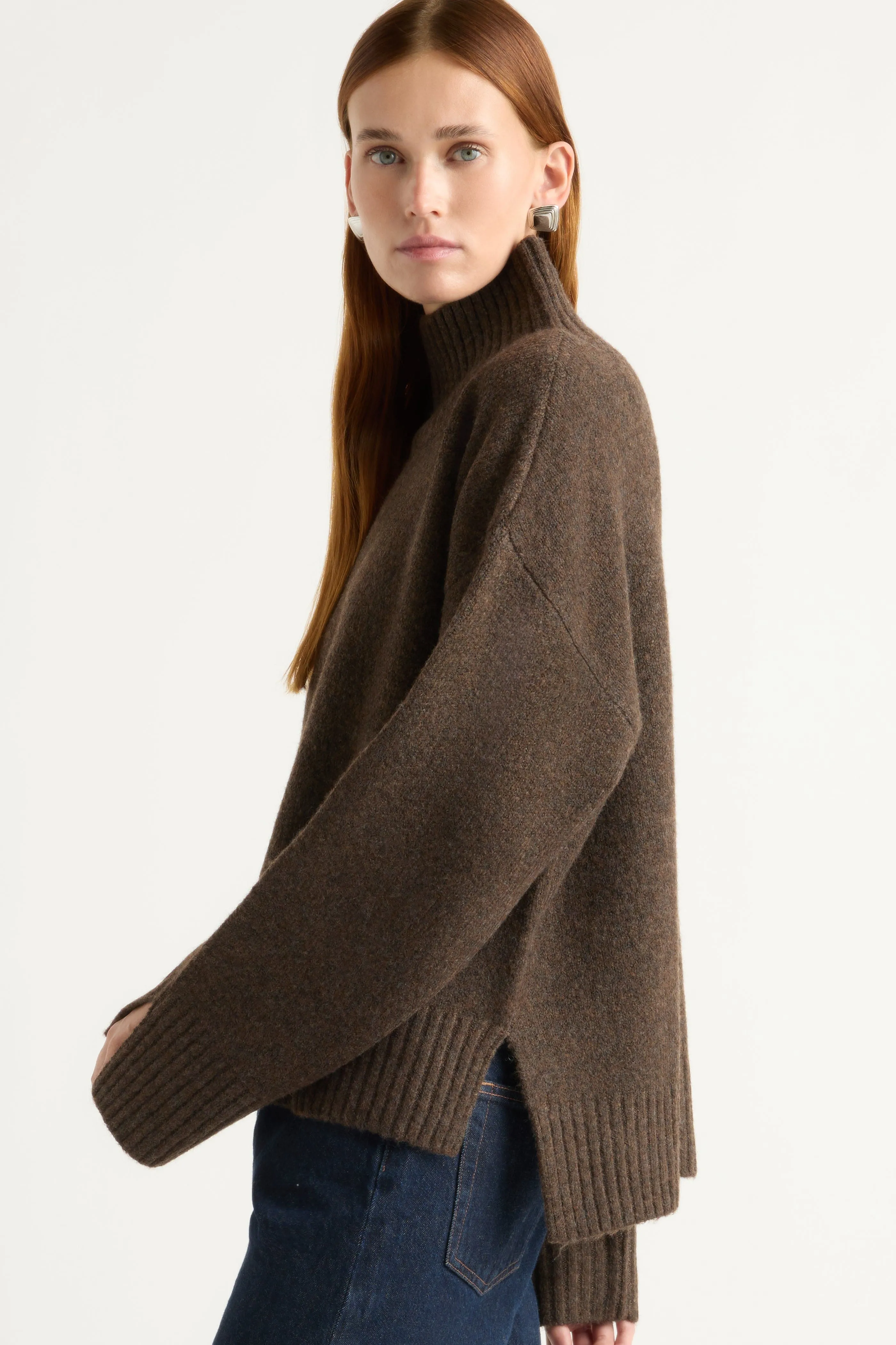 Karlie Oversized Turtleneck Sweater Simple Style