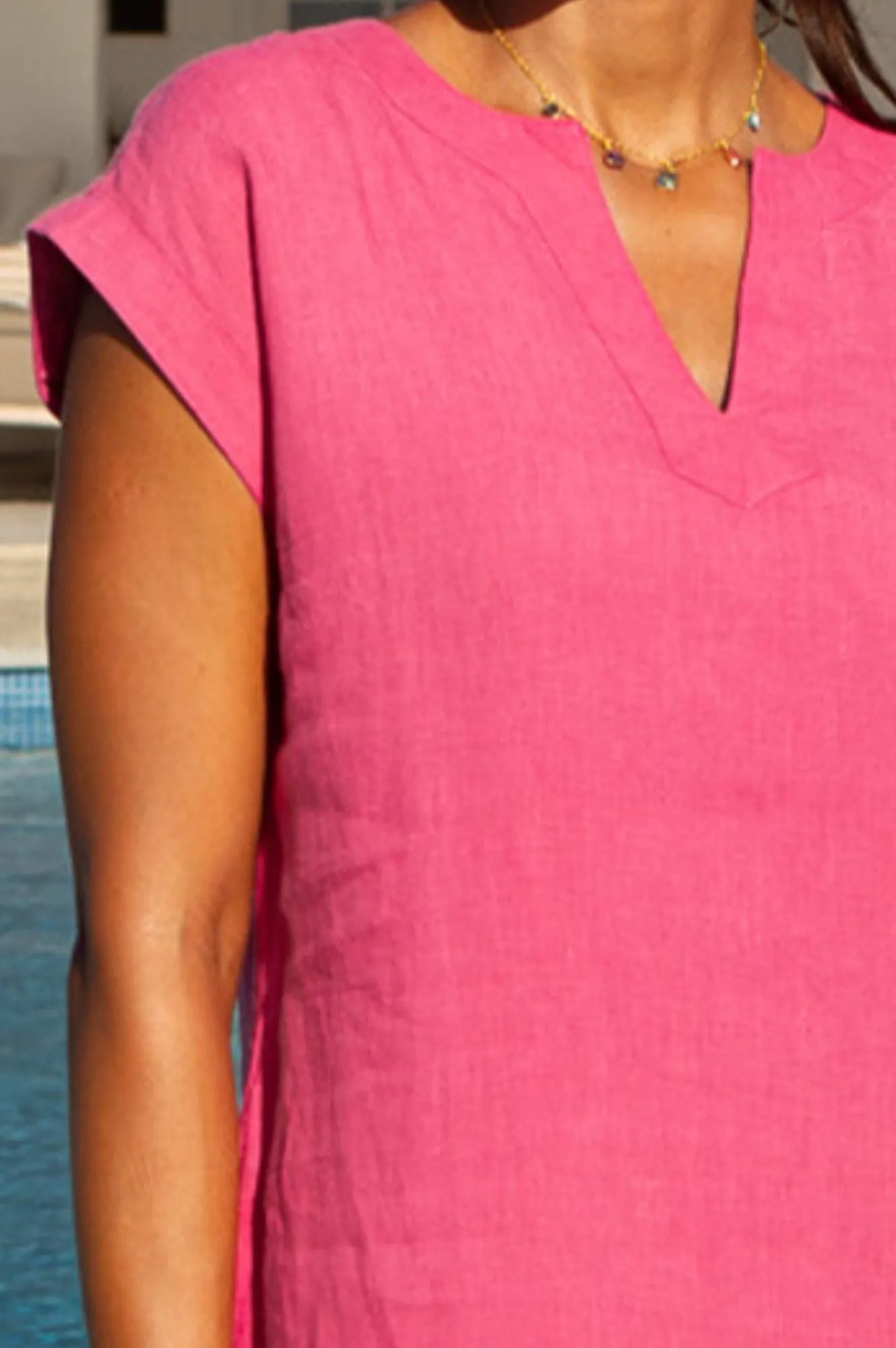 Dori Linen Dress | Strawberry Pink Tear Resistant