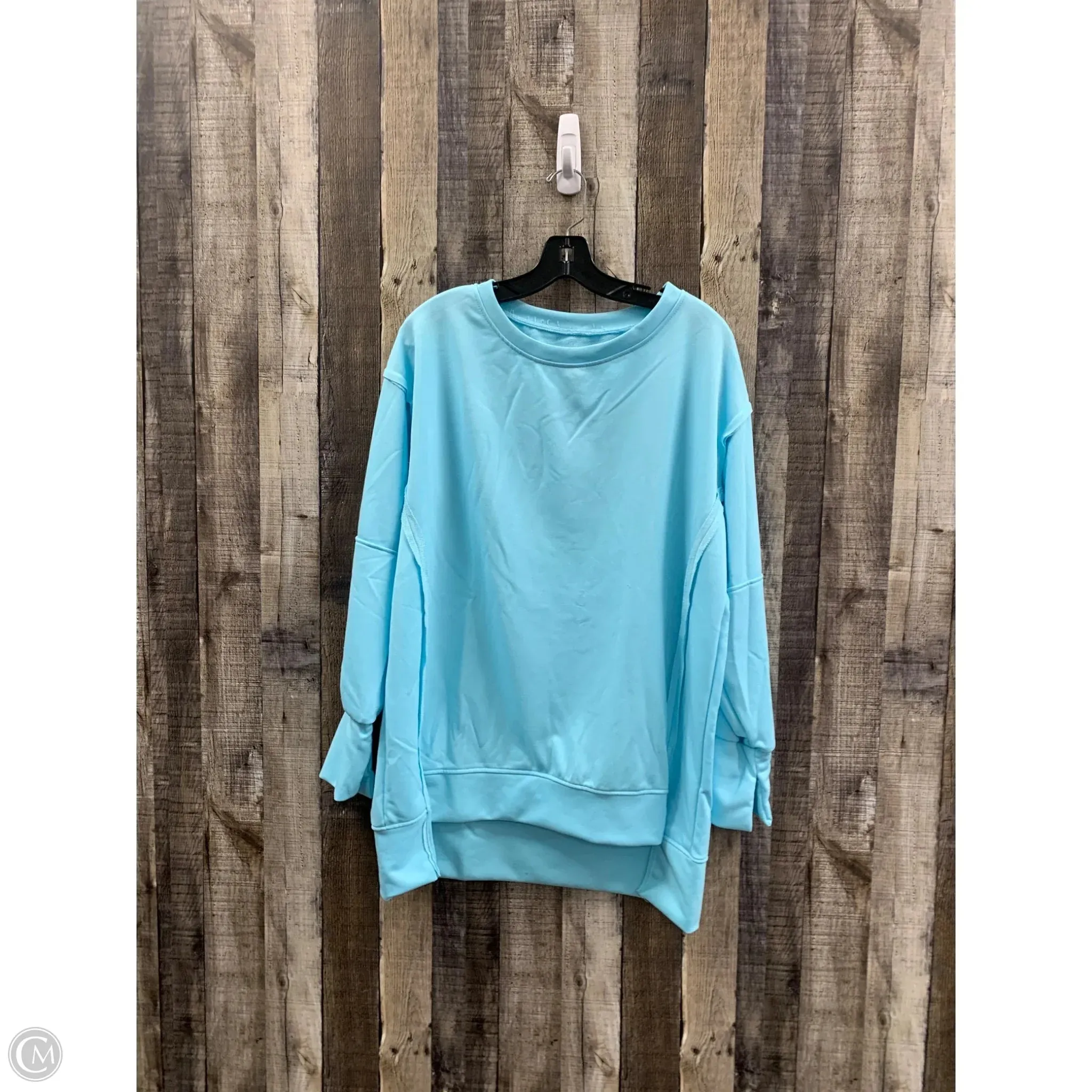 Transitional Clothing Opaque Tone Sweatshirt Collar By Cmf In Blue, Size: M