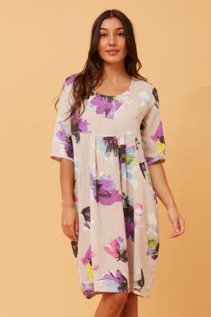 PISA FLORAL LINEN DRESS Classic Look