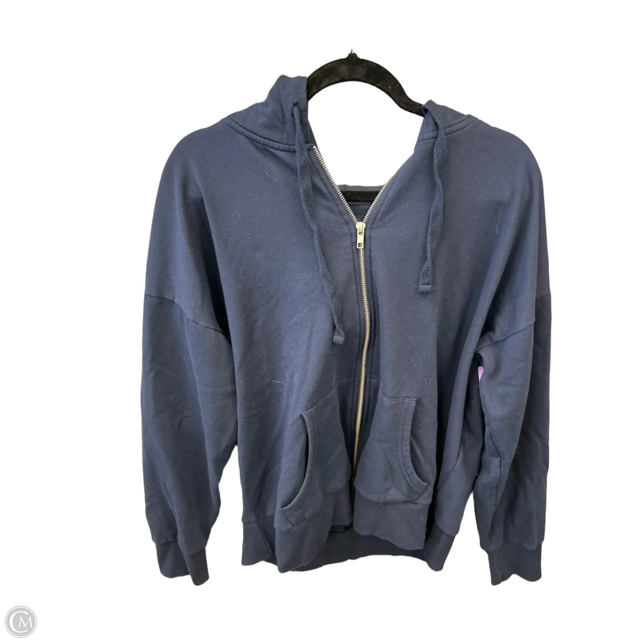 VersatileCuff Sustainable production Sweatshirt Hoodie By Time And Tru In Navy, Size: Xxl