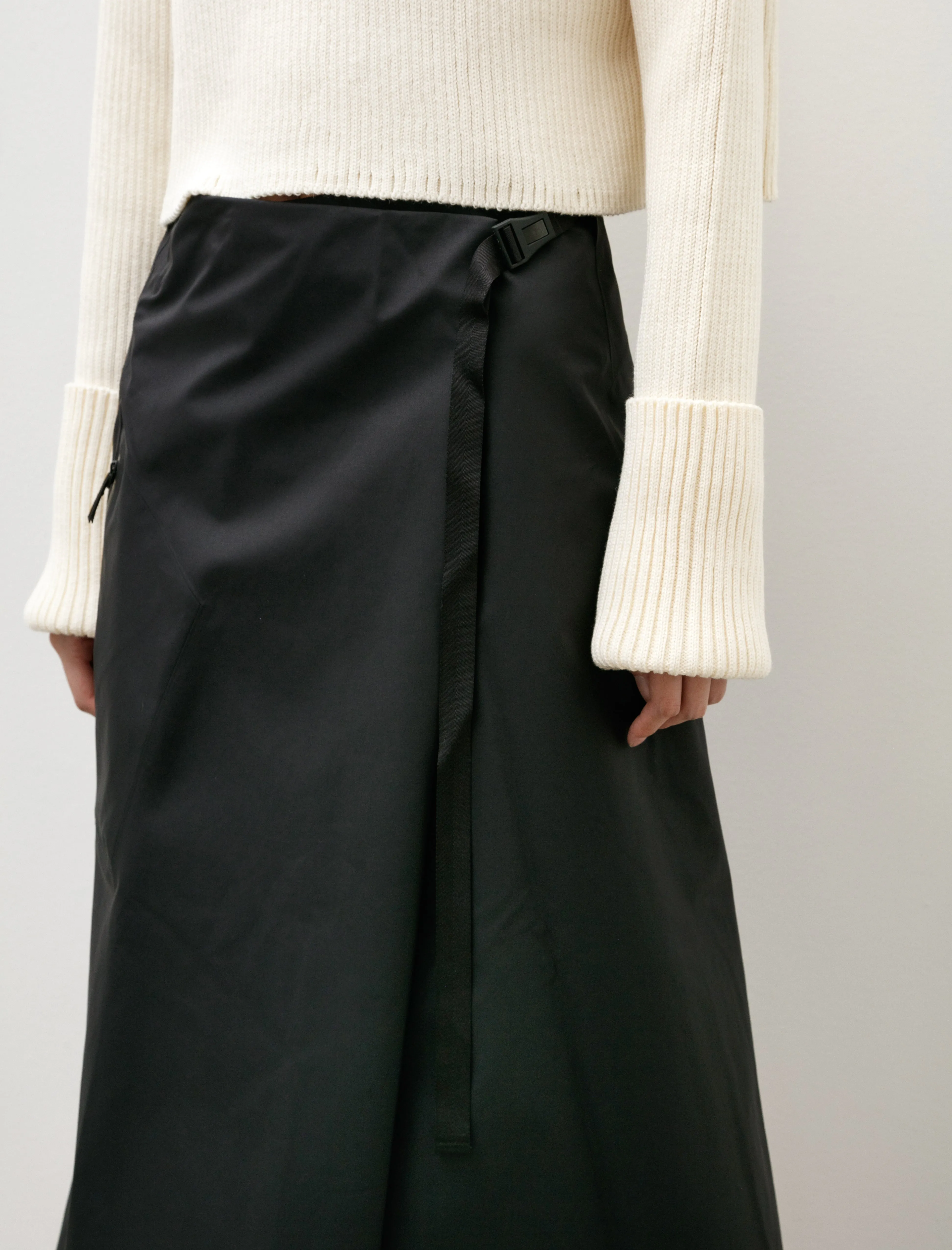 Lota Skirt Black Functional Detail Simple Style