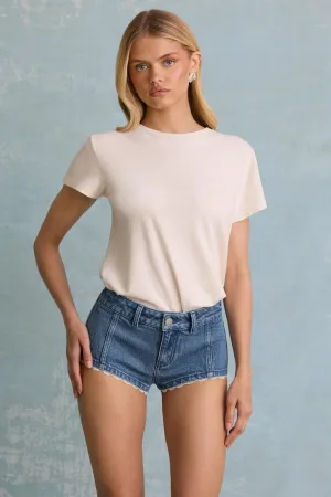 Low-Rise Hot Pant Shorts in Mid-Blue Stain-Resistant fishing outfit