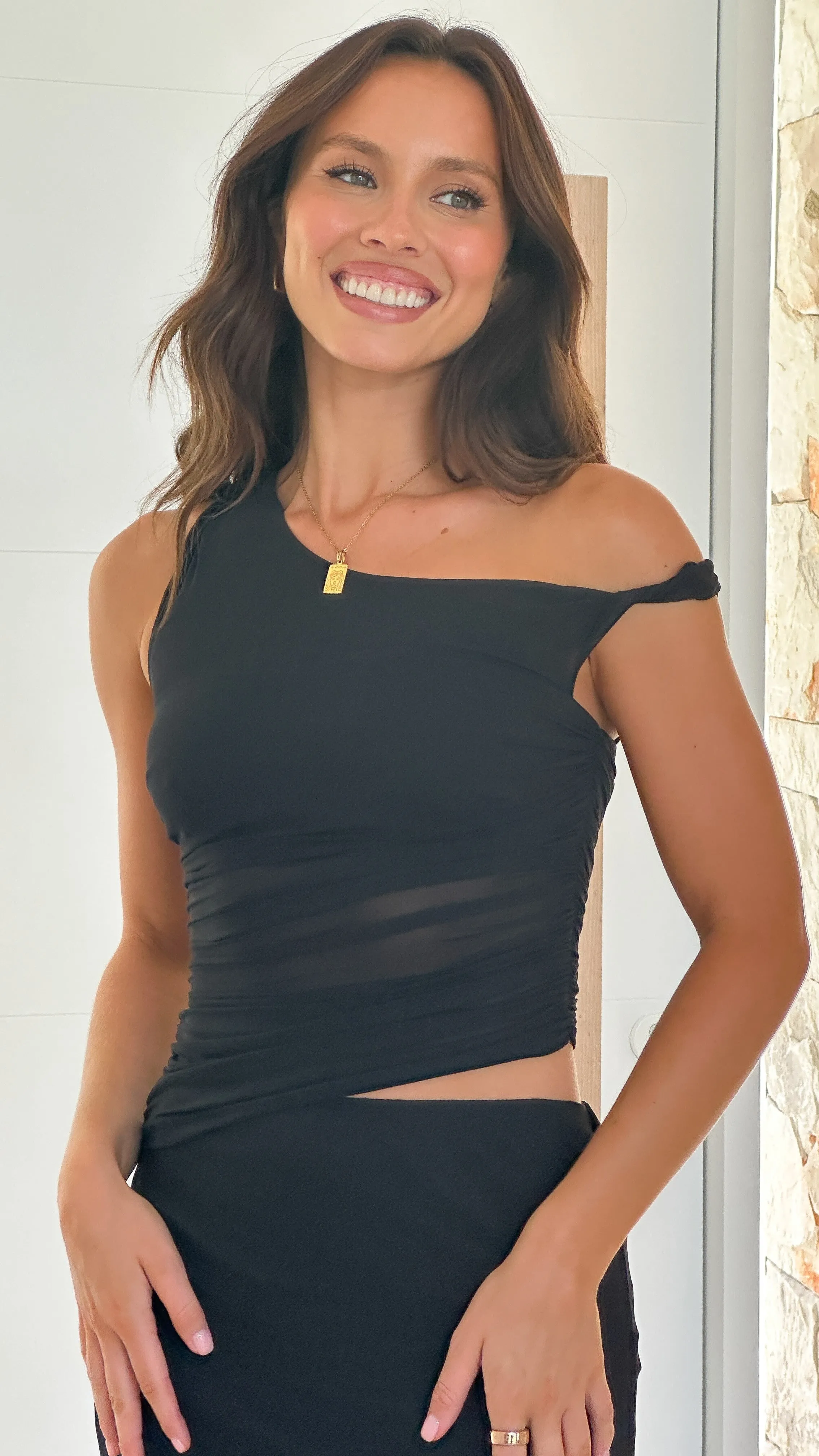 Iantha Maxi Dress - Black Sand Beige
