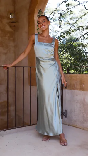 Alaria Maxi Dress - Sage Paper Glow Feminine flowing piece