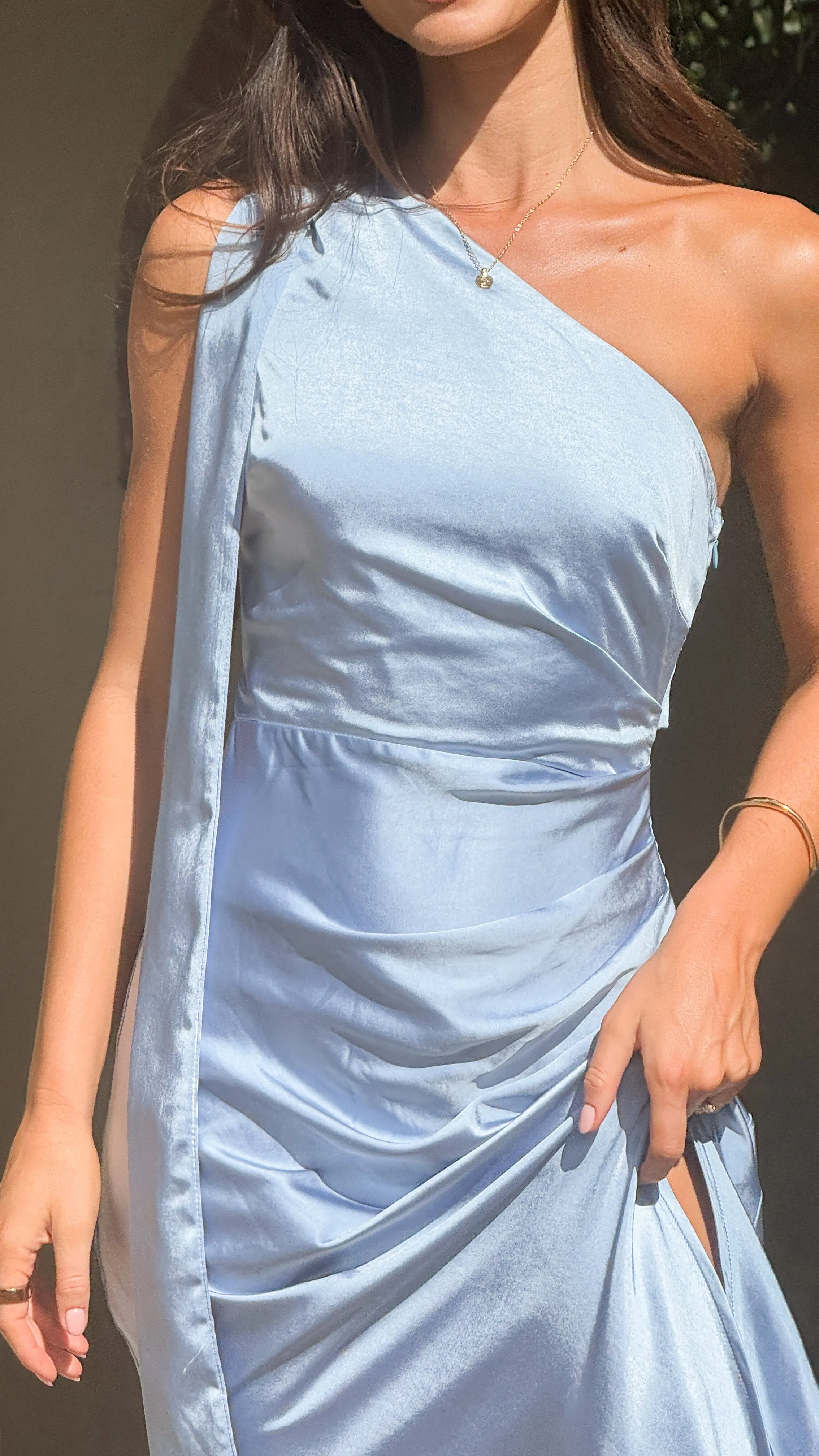 Halle One Shoulder Maxi Dress - Blue Story Wear Breezy resort wear