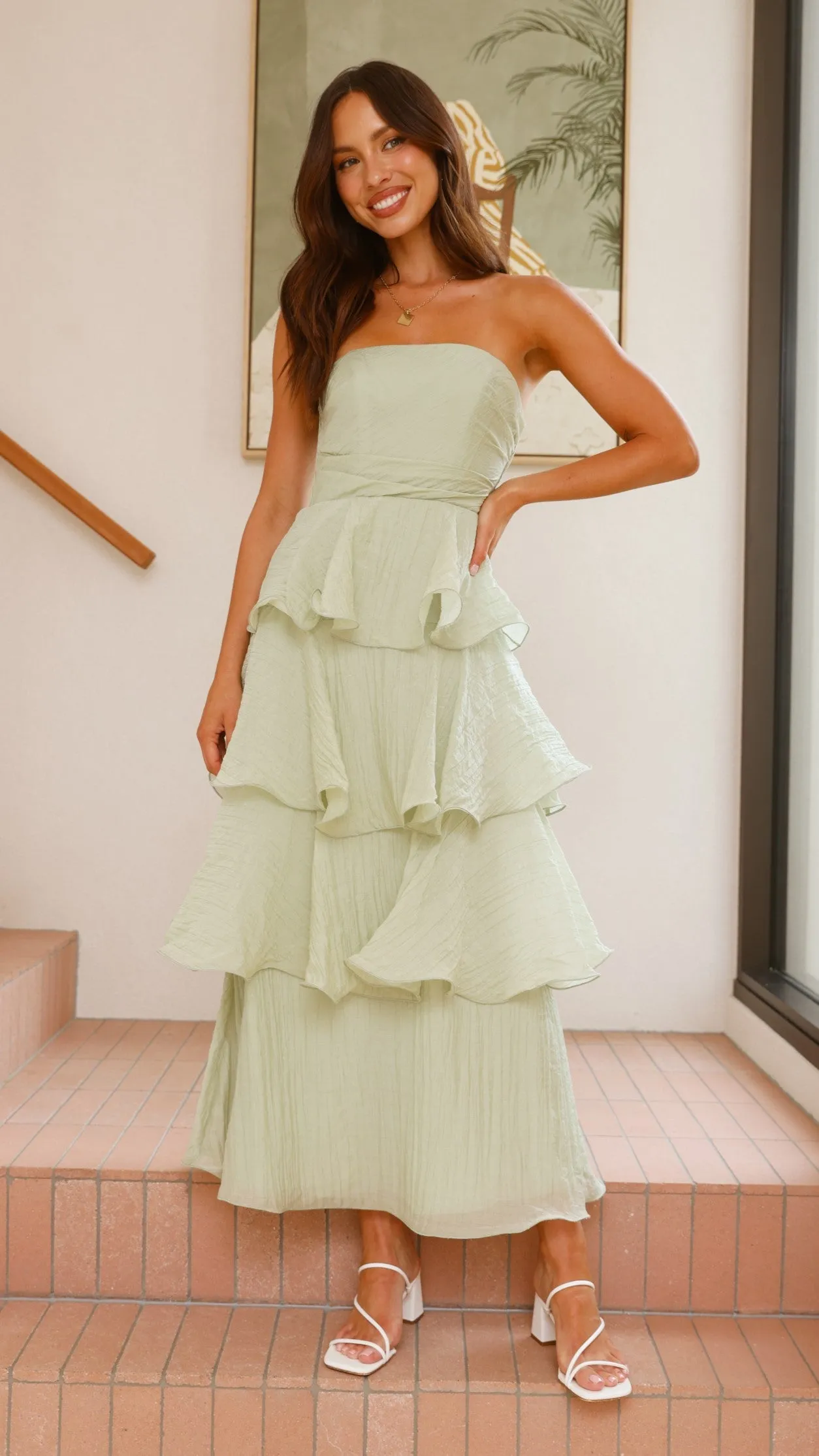 Tile Glow Lanica Maxi Dress - Sage