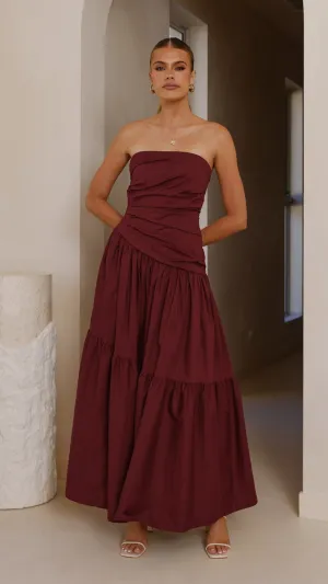 Lola Maxi Dress - Burgundy Festival Glow