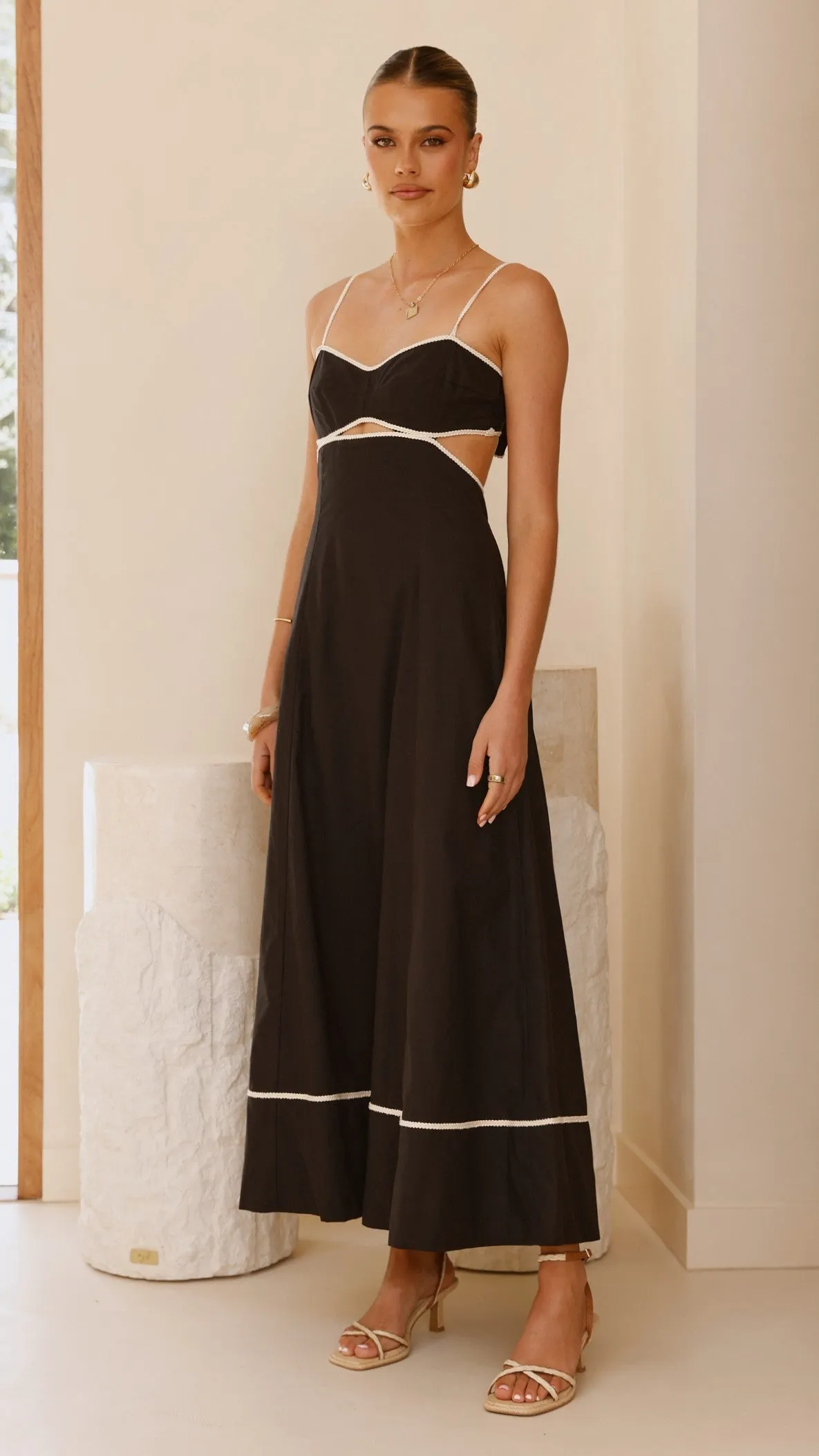 Nereda Maxi Dress - Black Organza Glow