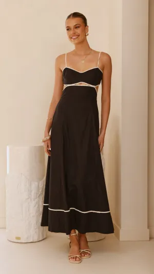 Mesh Touch Nereda Maxi Dress - Black