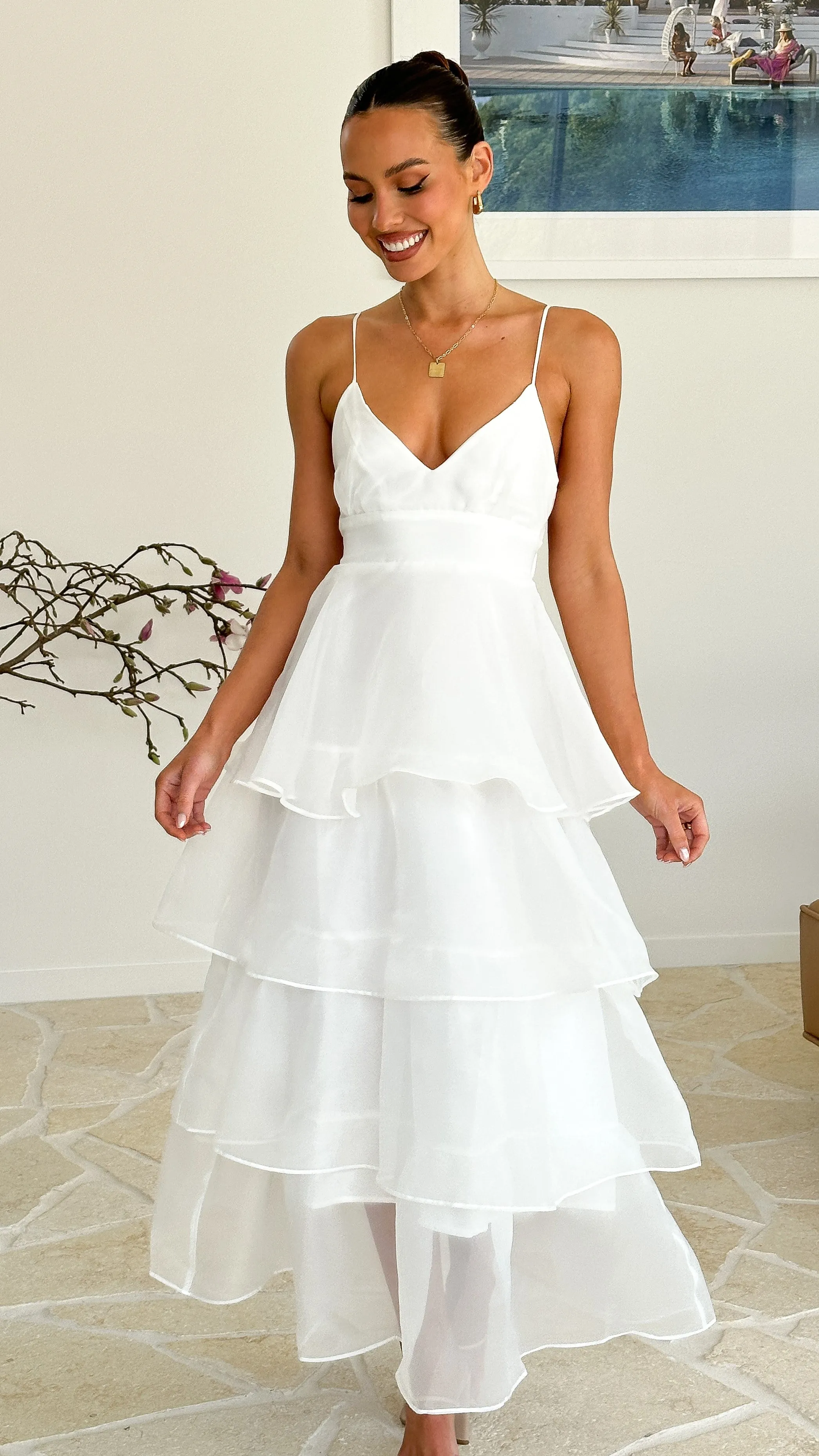 Shayla Maxi Dress - White Formal outdoor event dress