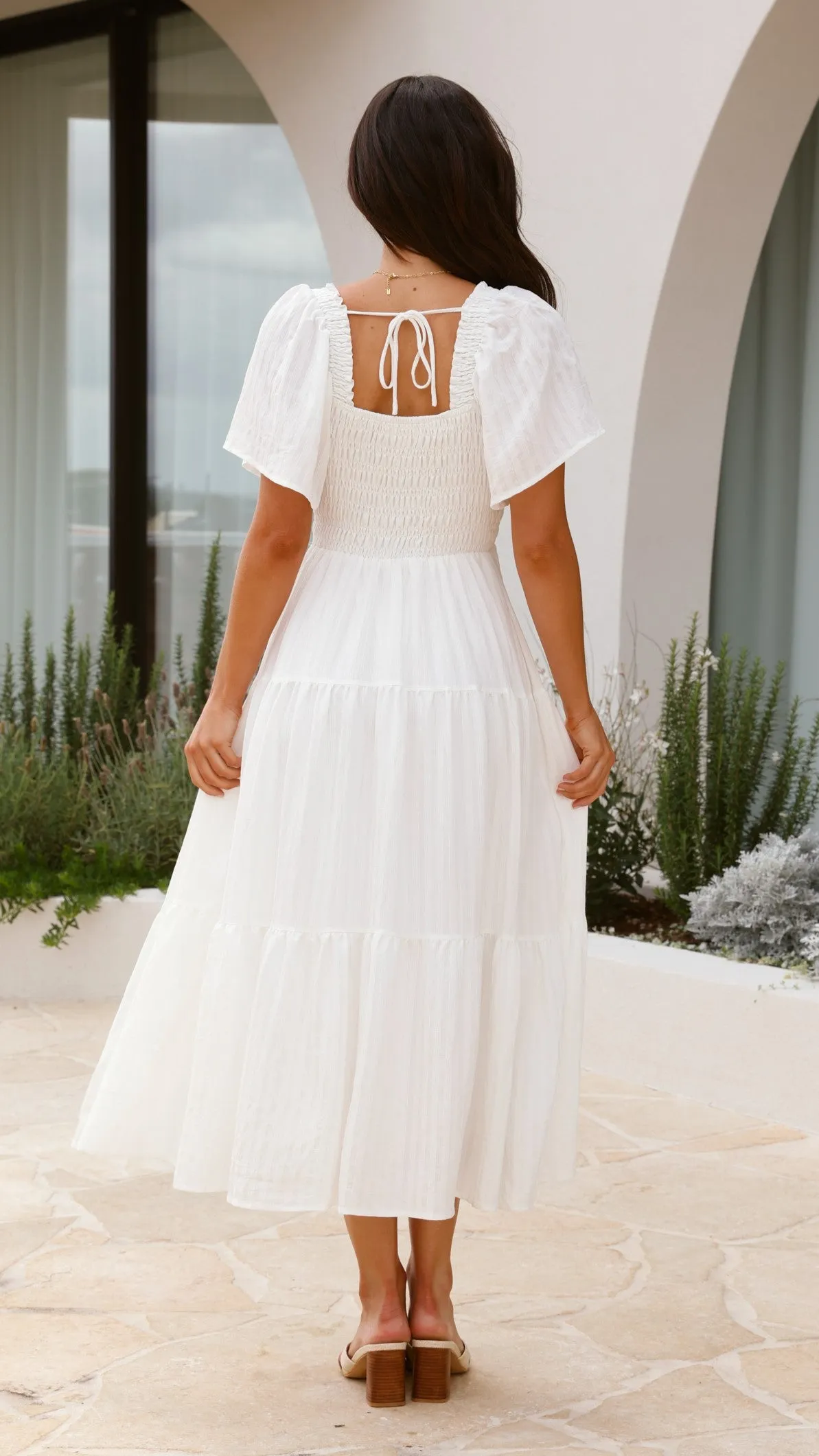 Effortless Glam Easy Elegance Lainey Midi Dress - White