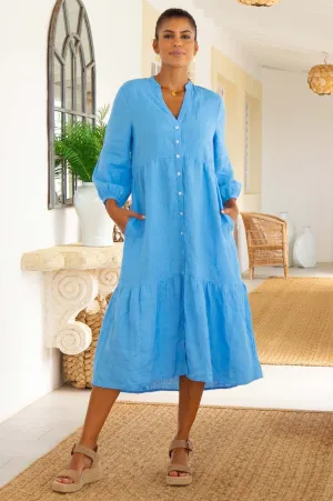 Art Gallery Charlotte Linen Dress | Cornflower